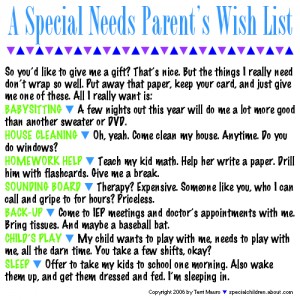 Terri Mauro Special Needs Wishlist