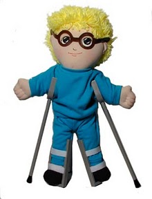 A young woman with cerebral palsy researched and found companies that make and sell dolls for kids with special needs.