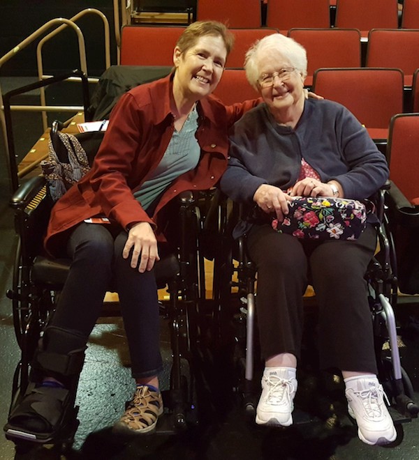 Mom and Jolene in wheelchairs